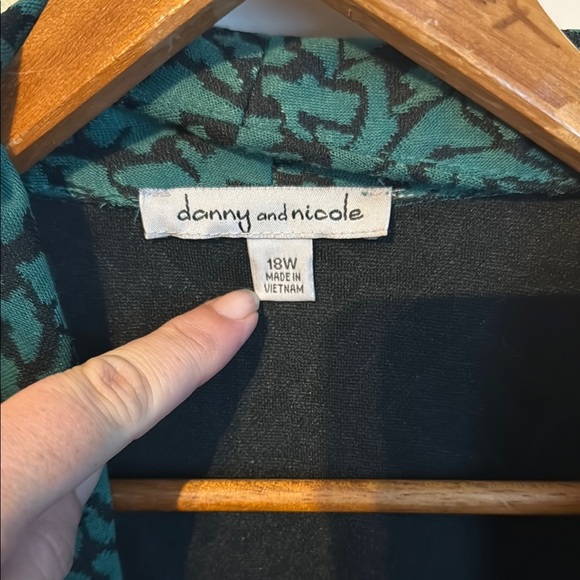 Danny & Nicole  Green Patterned Women's Jacket 18W - Picture 2 of 5